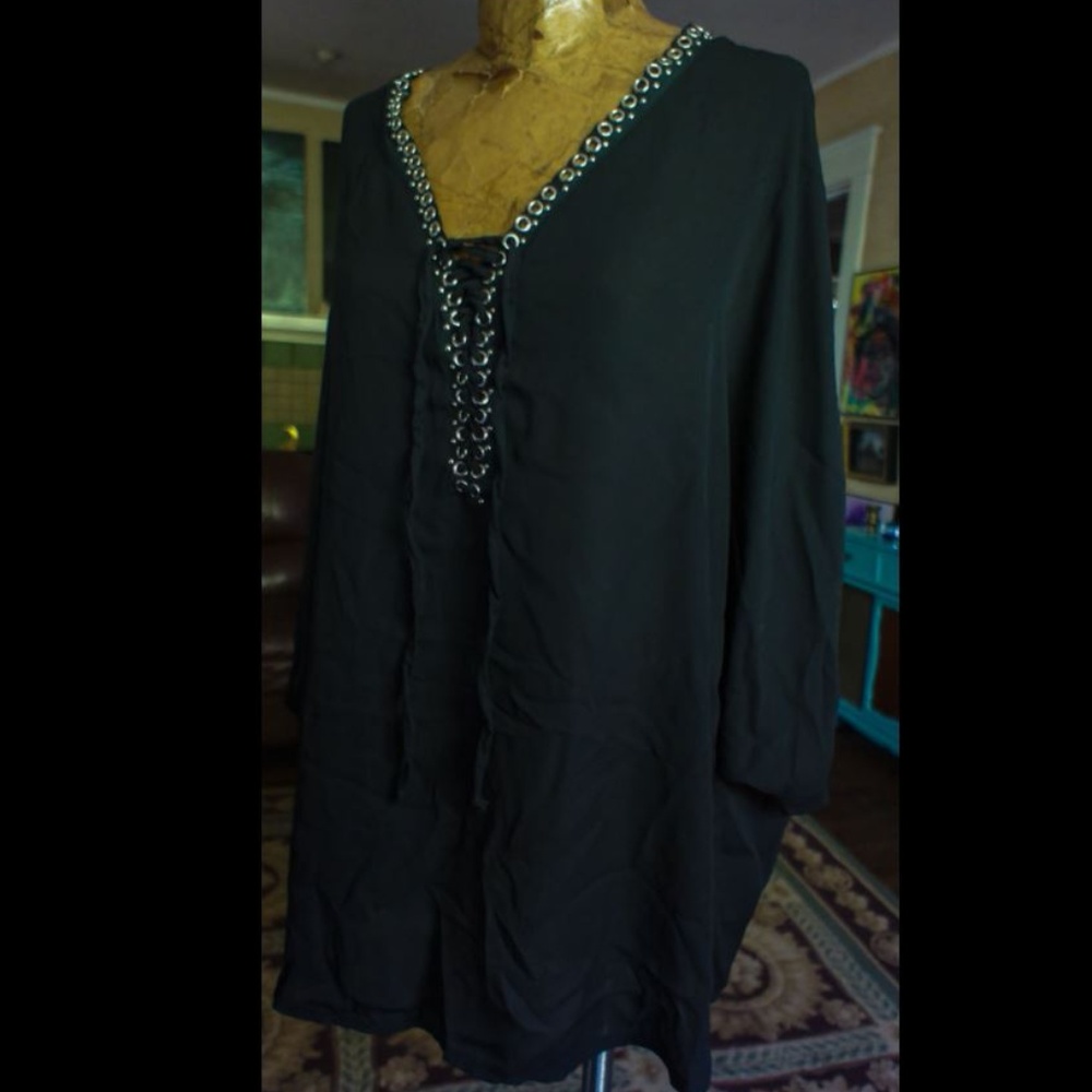 Kaktus-black-top-Size-XL-Sheer lace up